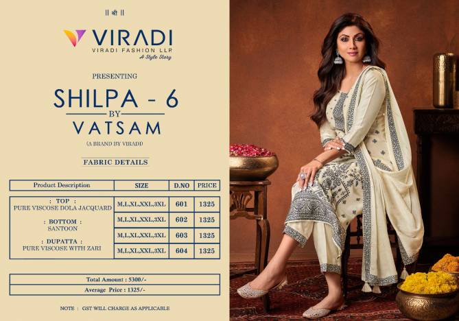 Vatsam Shilpa 6 Designer Readymade Suits Catalog

